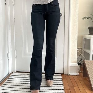 PAIGE Denim Flare Dark Wash Jeans